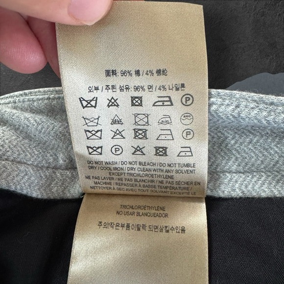 Burberry London England Herringbone Gray Cotton Dress Pants Size 56 EU Thick - Picture 8 of 10